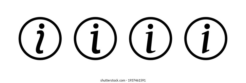 Juego de iconos de signo de información. acerca de nosotros, vector de iconos. Icono de Faq