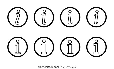 Juego de iconos de signo de información. acerca de nosotros, vector de iconos. Icono de Faq