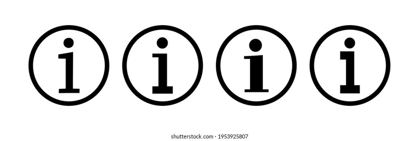 Info sign icon set. about us icon vector. Faq icon