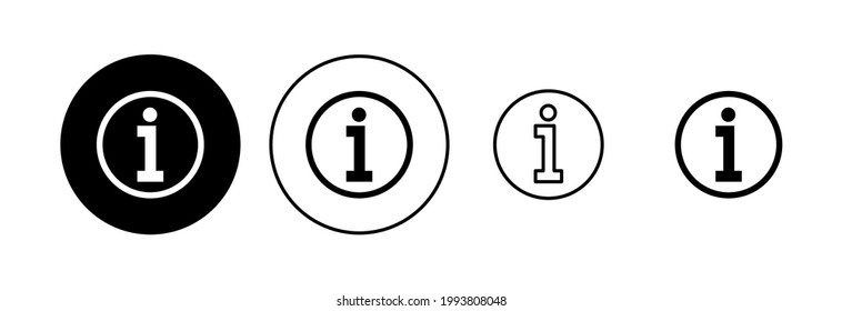 Juego de iconos de signo de información. acerca de nosotros, vector de iconos. Icono de Faq