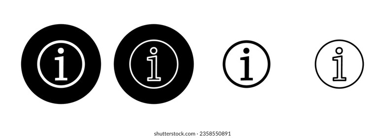 Juego de iconos de signo de información. acerca de nosotros, vector de iconos. Icono de Faq