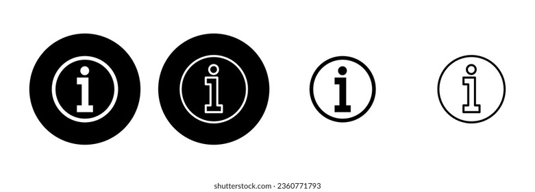 Info sign icon set. about us icon vector. Faq icon