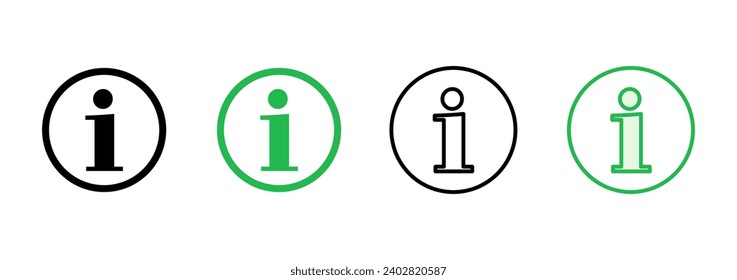 Info sign icon set. about us icon vector. Faq icon