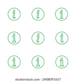 Info sign icon set. about us icon vector. Faq icon