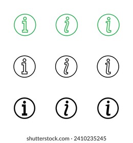 Info sign icon set. about us icon vector. Faq icon