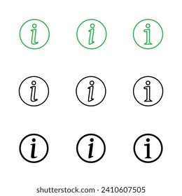 Info sign icon set. about us icon vector. Faq icon