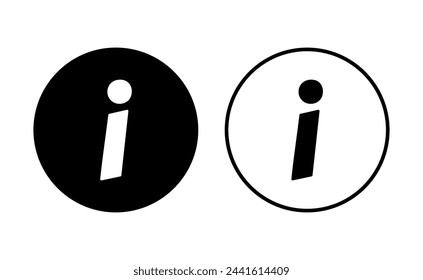 Info sign icon set. about us icon vector. Faq icon