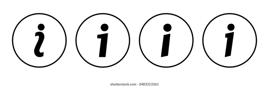 Info sign icon set. about us icon vector. Faq icon