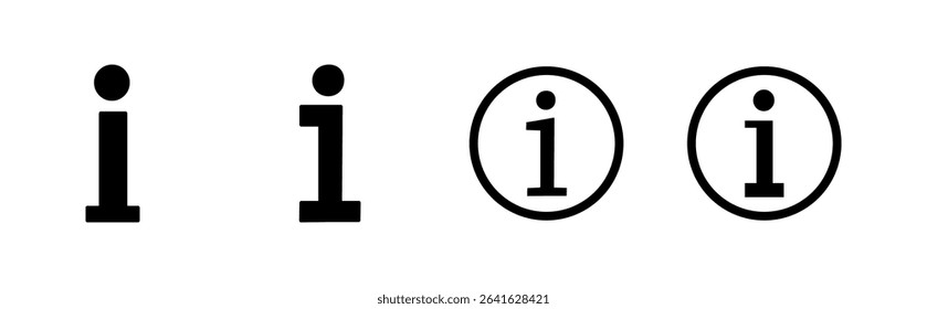 Info sign icon set. about us icon vector. Faq icon