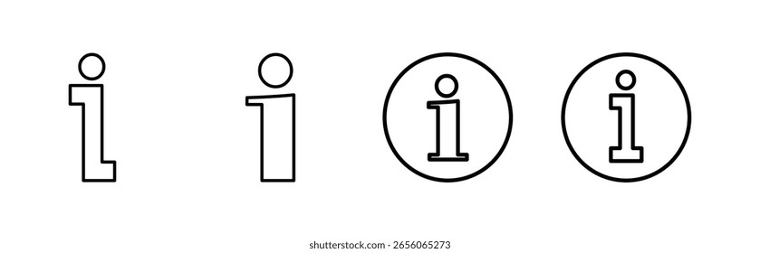 Conjunto de iconos de signo de información. sobre nosotros Vector de iconos. Icono de Faq