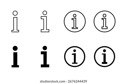Conjunto de iconos de signo de información. sobre nosotros Vector de iconos. Icono de Faq