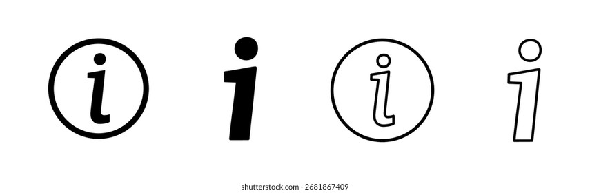 Conjunto de iconos de signo de información. sobre nosotros Vector de iconos. Icono de Faq