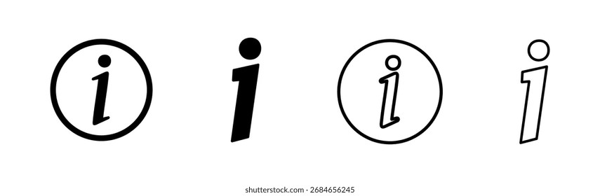 Conjunto de iconos de signo de información. sobre nosotros Vector de iconos. Icono de Faq