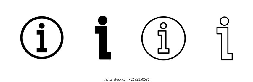 Conjunto de iconos de signo de información. sobre nosotros Vector de iconos. Icono de Faq