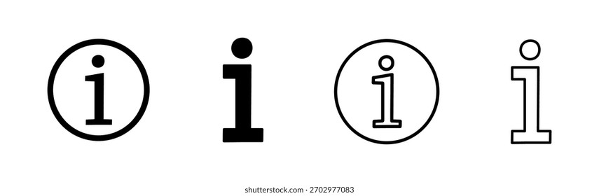 Conjunto de iconos de signo de información. sobre nosotros Vector de iconos. Icono de Faq