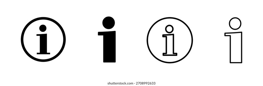 Conjunto de iconos de signo de información. sobre nosotros Vector de iconos. Icono de Faq