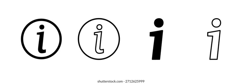 Conjunto de iconos de signo de información. sobre nosotros Vector de iconos. Icono de Faq