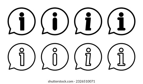 Info-Zeichen Symbol gesetzt Illustration. über uns Zeichen und Symbol. Faq Symbol