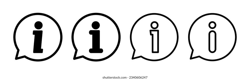 Info sign icon set illustration. about us sign and symbol. Faq icon