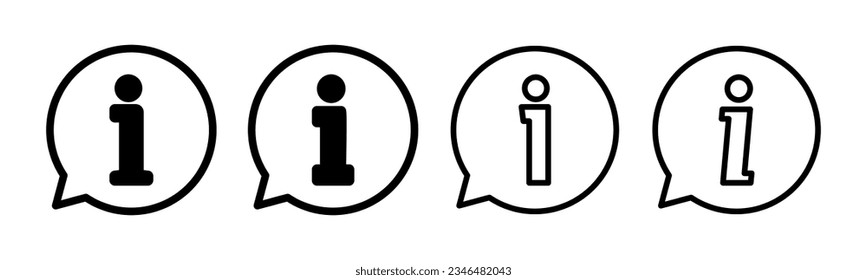 Info sign icon set illustration. about us sign and symbol. Faq icon