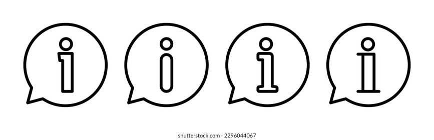 Ilustración vectorial de icono de signo de información. sobre nosotros firmar y símbolo. Icono de Faq