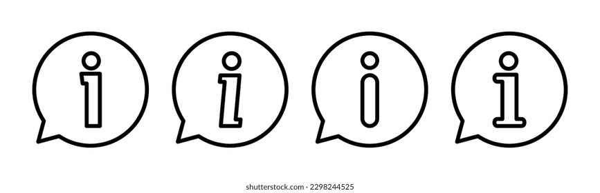 Ilustración vectorial de icono de signo de información. sobre nosotros firmar y símbolo. Icono de Faq