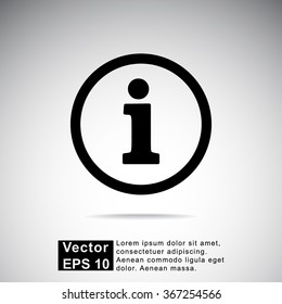 Info sign icon, vector illustration. Flat design style 