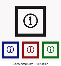 Info sign icon, vector illustration. Flat design style