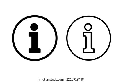 Vector de icono de signo de información para aplicaciones web y móviles. sobre nosotros firmar y símbolo. Icono de Faq