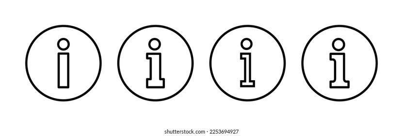 Vector de icono de signo de información para aplicaciones web y móviles. sobre nosotros firmar y símbolo. Icono de Faq