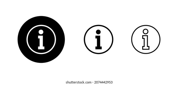 Info sign icons set. about us sign and symbol. Faq icon