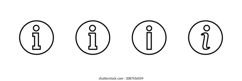 Info sign icons set. about us sign and symbol. Faq icon