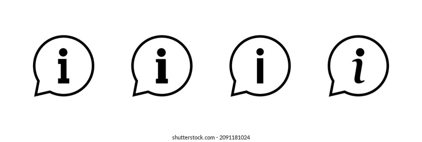 Info sign icons set. about us sign and symbol. Faq icon
