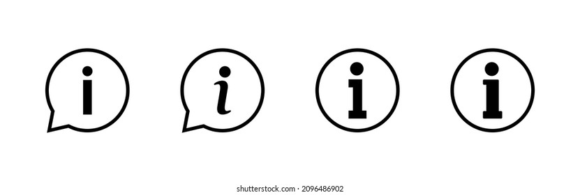 Conjunto de iconos de signo de información. sobre nosotros firmar y símbolo. Icono de Faq