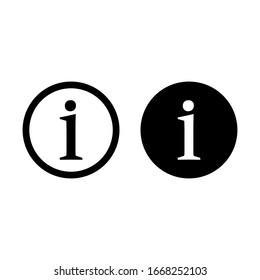 Signo de información, vector de icono de información aislado