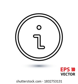 Firma de información. Icono de información para diseño plano moderno y minimalista en web y móvil. Ilustración vectorial Eps 10.