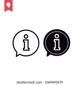 Info sign on hand icon, vector illustration. Flat design style