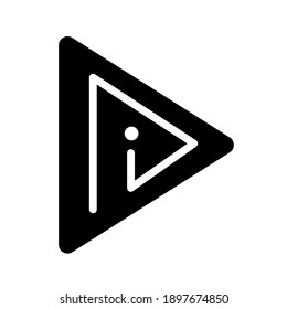 Info sign on hand icon, vector illustration. Flat design style. EPS 10