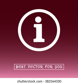 Info sign on hand icon, vector illustration. Flat design style 