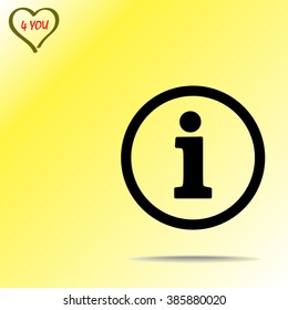 Info sign on hand icon, vector illustration. Flat design style 