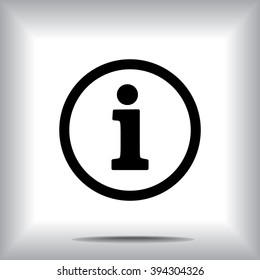 Info sign on hand icon, vector illustration. Flat design style 