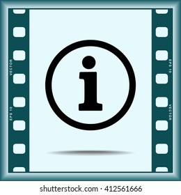 Info sign on hand icon, vector illustration. Flat design style 