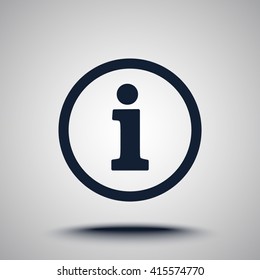 Info sign on hand icon, vector illustration. Flat design style 