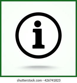 Info sign on hand icon, vector illustration. Flat design style 