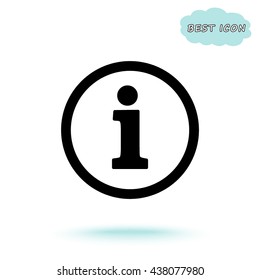 Info sign on hand icon, vector illustration. Flat design style 