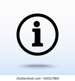 Info sign on hand icon, vector illustration. Flat design style 