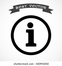 Info sign on hand icon, vector illustration. Flat design style 