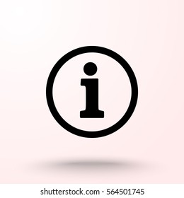 Info sign on hand icon, vector illustration. Flat design style 