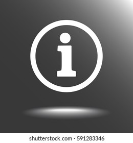 Info sign on hand icon, vector illustration. Flat design style 