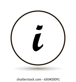 Info sign on white background